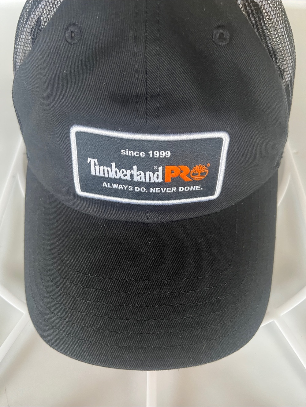 Timberland PRO Black Cap with Orange Logo Patch